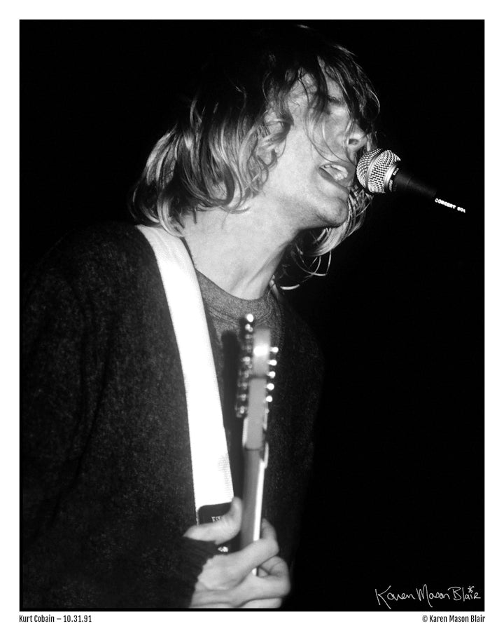 Kurt Cobain - singing 10.31.91 old school promo - 8x10 signed -  Live at the Paramount