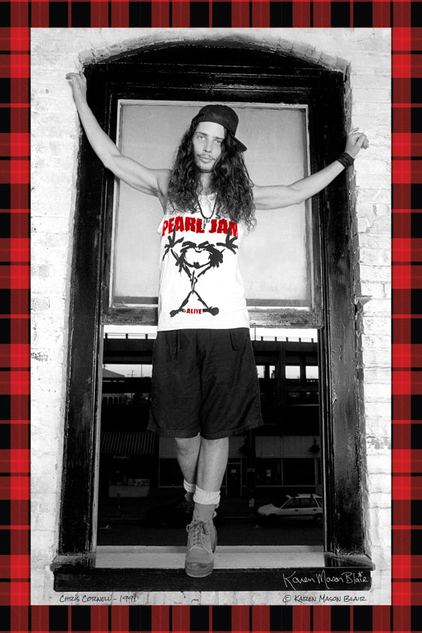 Chris Cornell Poster - red 12x18 signed- Soundgarden
