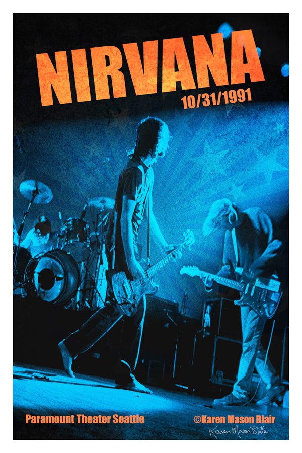 Nirvana Poster Print 12x18 10.31.91 Signed Live at the Paramount – Karen  Mason Blair Grungemart